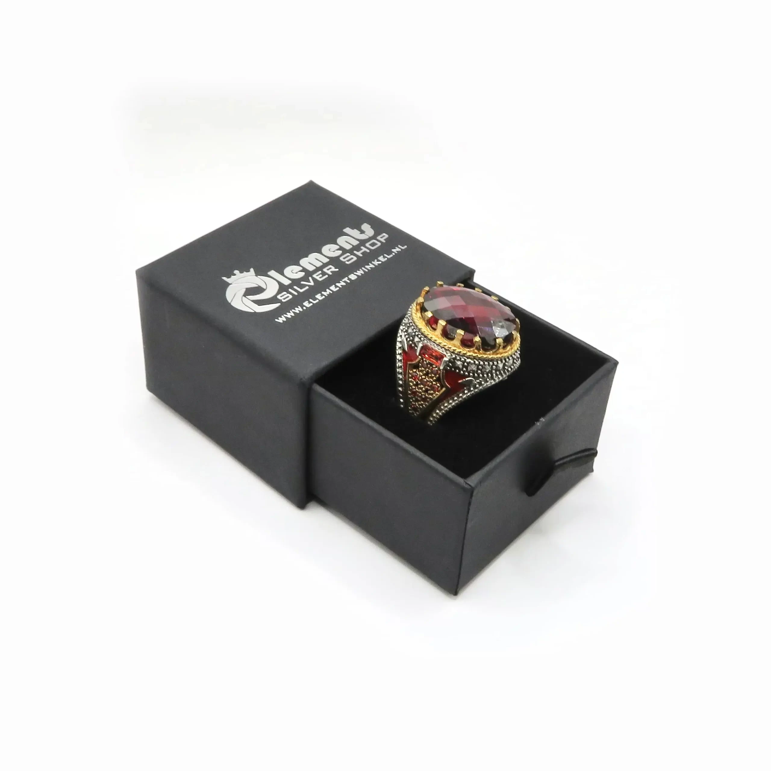 خاتم رجالي من الفضة الإسترلينية عيار 925 مرصع بأحجار كريمة، مصنوع يدويًا بأحجار كريمة طبيعية