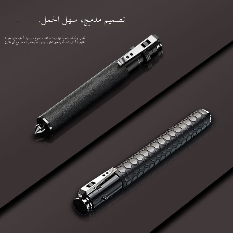 عصا تكتيكية تلسكوبية محمولة ثلاثية الأجزاء مزودة بنابض أوتوماتيكي وكسارة زجاج عصا تكتيكية تلسكوبية محمولة ثلاثية الأجزاء مزودة بنابض أوتوماتيكي وكسارة زجاج